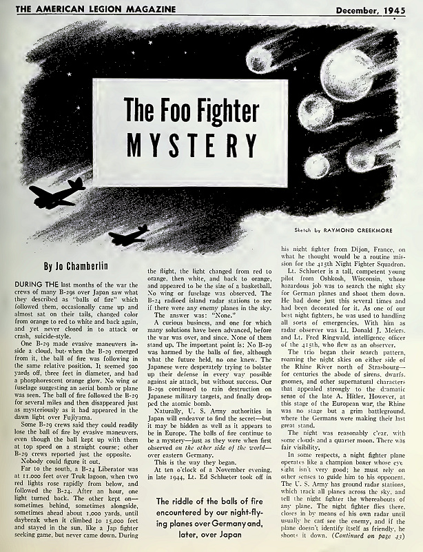 THE FOO FIGHTER MYSTERY - JO CHAMBERLIN