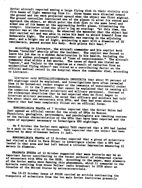 DOCUMENT FBI ET URSS UFOLOGIE - UAP ET OVNI