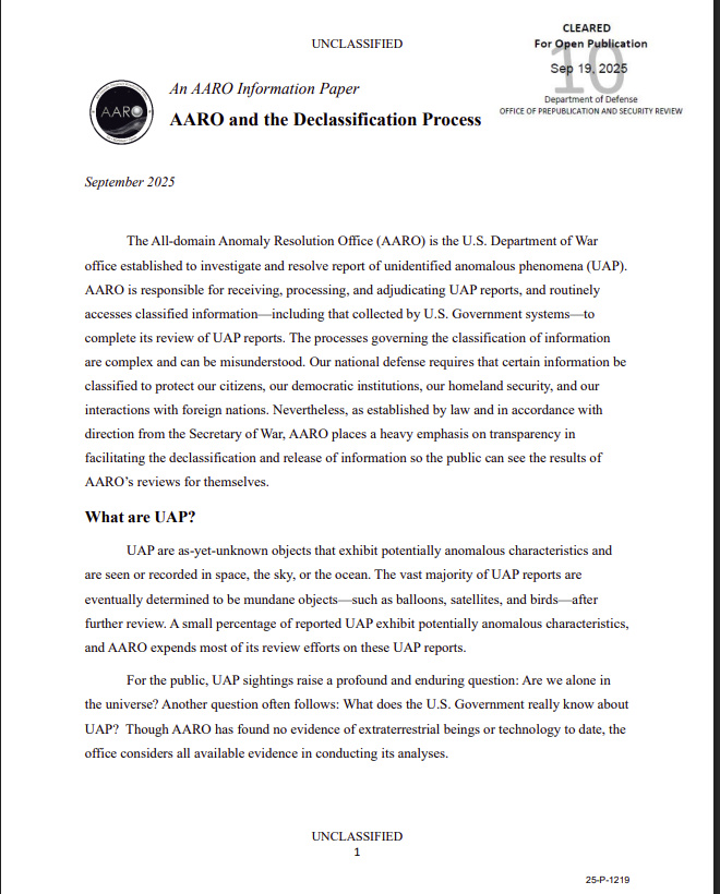 aaro - ovni et uap usa