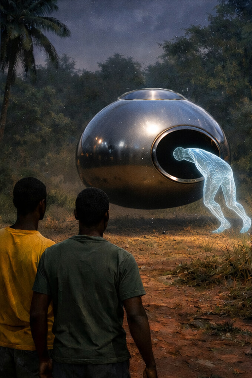 UN EXTRATERRESTRE ENTRE DANS UN OVNI