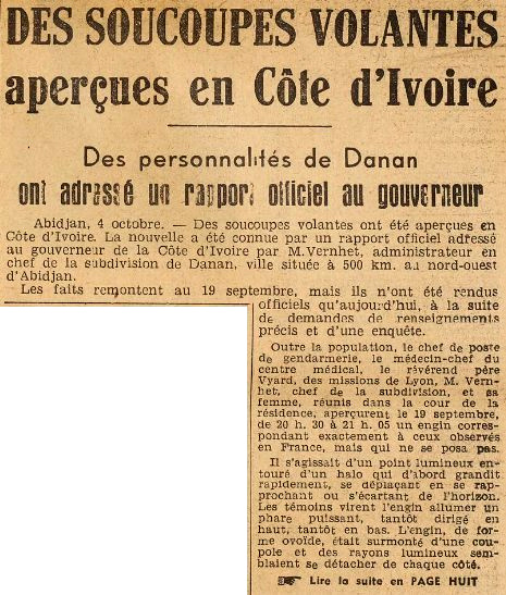 ovni ou ufo en cote d'ivoire